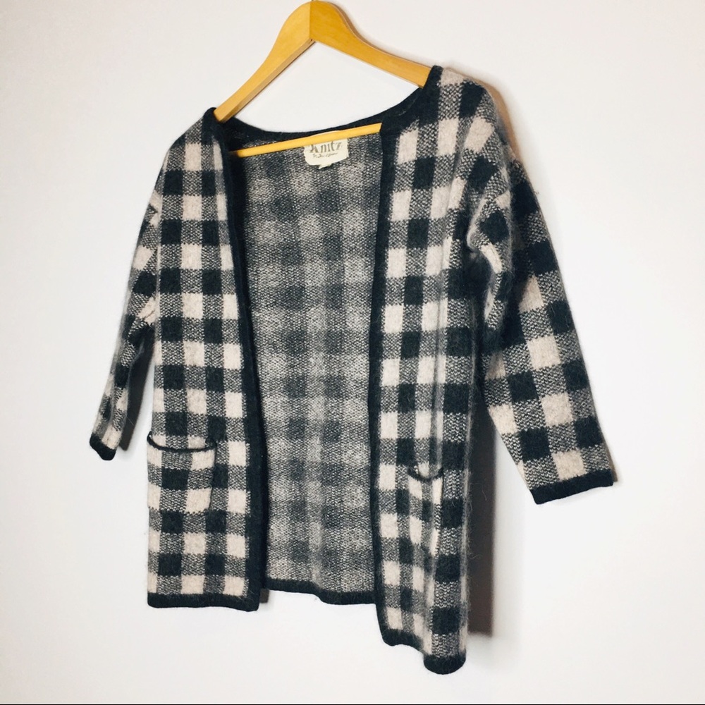 For Love & Lemons Knitz Cardigan Checkered Sweater - Picture 2 of 8